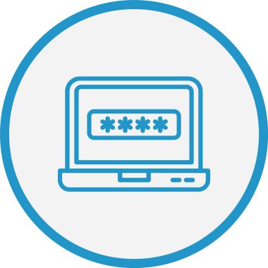 Parola Vektör Satırı Mavi Çember