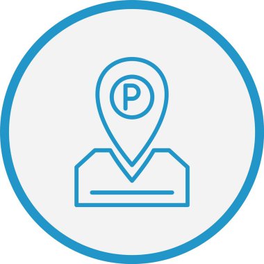 Pin Çizgisi Mavi Çember