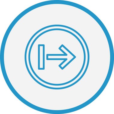 Sağ Ok Çizgisi Mavi Çember