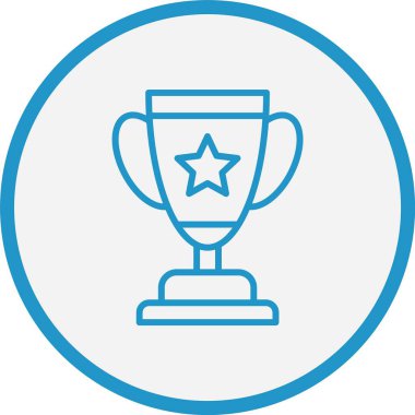 Ödül Vektör Çizgisi Mavi Çember