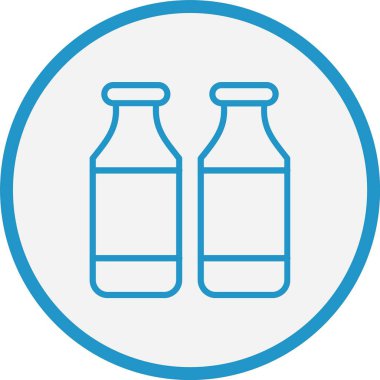 Süt Şişe Çizgisi Mavi Çember