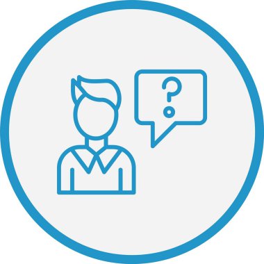 Soru Çizgisi Mavi Çember