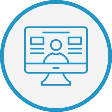 Eğitim Vektörü Satırı Mavi Çember