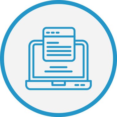 Web Tasarım Vektör Çizgisi Mavi Çember