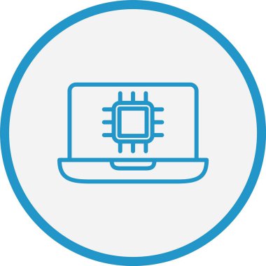 İşlemci Çizgisi Mavi Çember