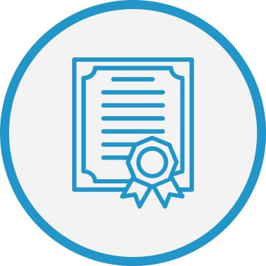 Diploma Çizgisi Mavi Çember