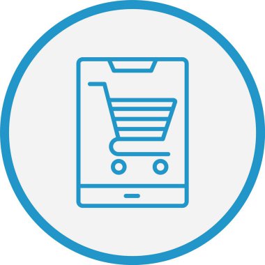 Çevrimiçi Alışveriş Hattı Mavi Çember