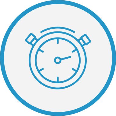 Stopwatch Vektör Hattı Mavi Çember