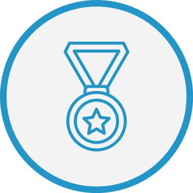 Madalya Çizgisi Mavi Çember