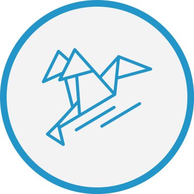 Origami Çizgisi Mavi Çember