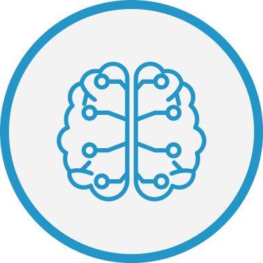 Beyin Çizgisi Mavi Çember