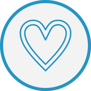 Kalp Çizgisi Mavi Çember