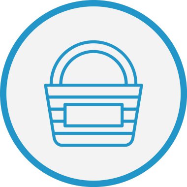 Piknik Basket Çizgisi Mavi Çember