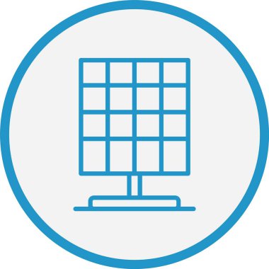 Güneş Paneli Çizgisi Mavi Çember