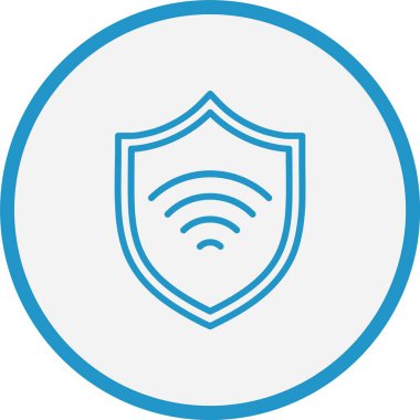 Vpn Çizgisi Mavi Çember