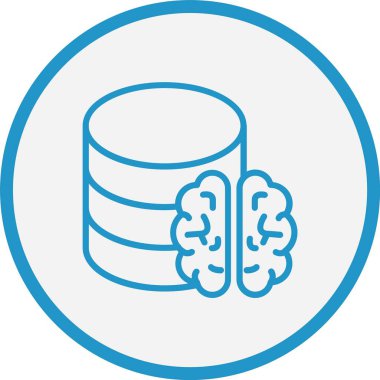 Büyük Veri Vektör Çizgisi Mavi Çember