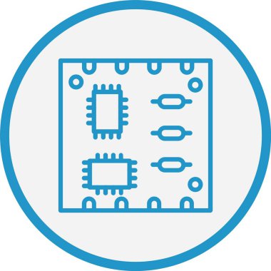 Pcb Tahta Çizgisi Mavi Çember