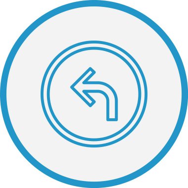 Sol Ok Çizgisi Mavi Çembere Dön