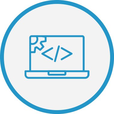 Web Geliştirme Çizgisi Mavi Çember