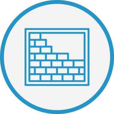 Tuğla Duvarı Mavi Çember