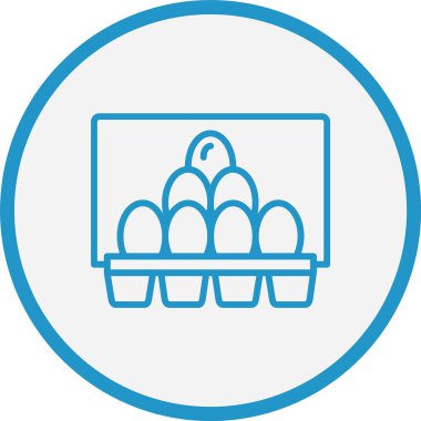 Yumurta Karton Çizgisi Mavi Çember