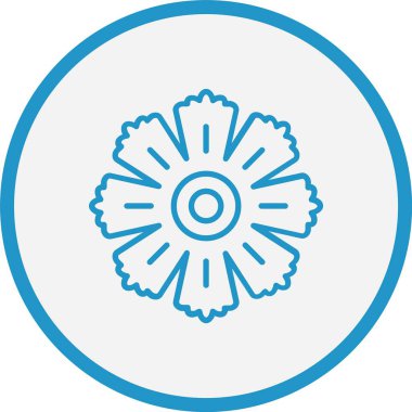 Hibiscus Çizgisi Mavi Çember