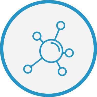 Zihin Haritası Vektör Çizgisi Mavi Çember