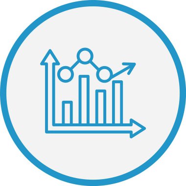 Çubuk Grafik Çizgisi Mavi Çember