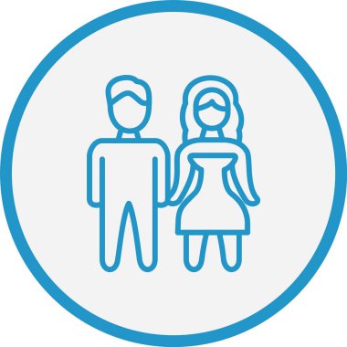 Aile Çizgisi Mavi Çember