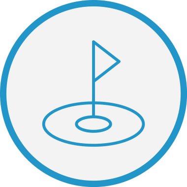 Golf Bayrak Çizgisi Mavi Çember