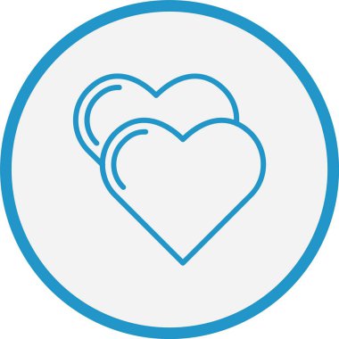 Kalp Çizgisi Mavi Çember