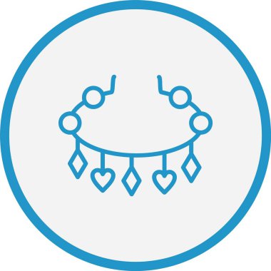 Kolye Çizgisi Mavi Çember