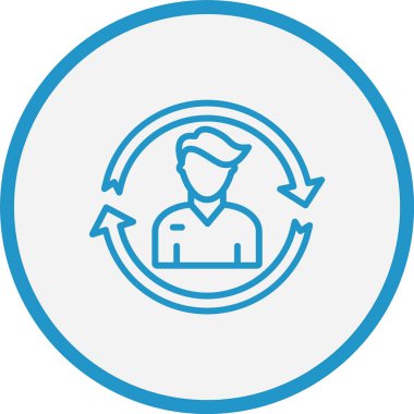 Çevirme Çizgisi Mavi Çember