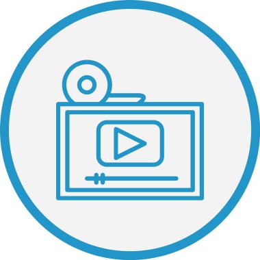 Video Oynatıcı Satırı Mavi Çember