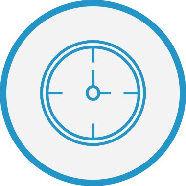 Duvar Saat Çizgisi Mavi Çember