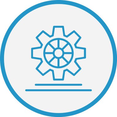 Dişliler Çizgisi Mavi Çember