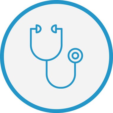 Stetoskop Çizgisi Mavi Çember