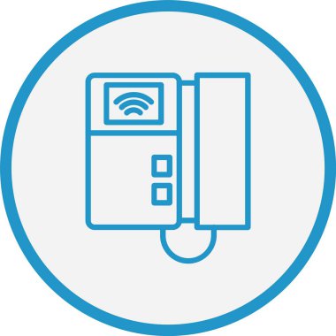 Video Kapısı Telefon Hattı Mavi Çember