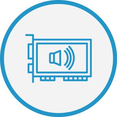 Ses Kartı Çizgisi Mavi Çember