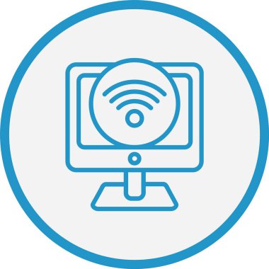 Wifi Sinyal Hattı Mavi Çember