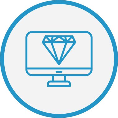 Elmas Çizgisi Mavi Çember