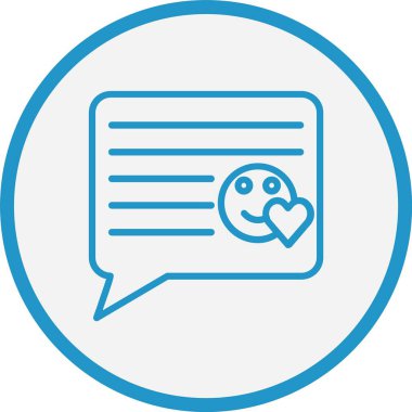 Aşk İleti Çizgisi Mavi Çember