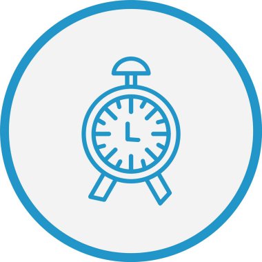 Alarm Saat Çizgisi Mavi Çember