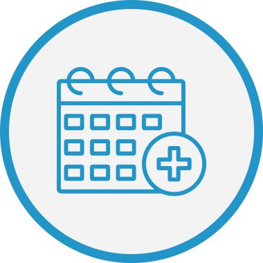 Takvim Çizgisi Mavi Çember