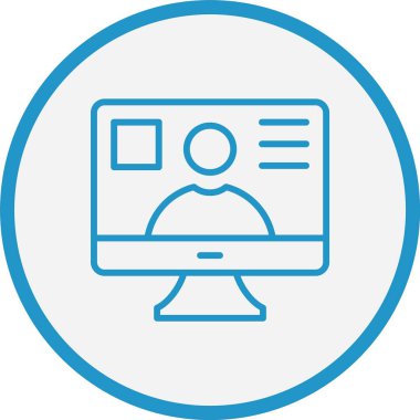 Özel Vektör Çizgisi Mavi Çember