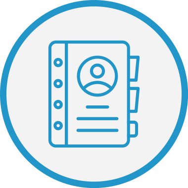 Kişi Kitabı Satırı Mavi Çember