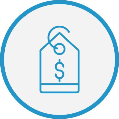 Fiyat Etiketi Satırı Mavi Çember