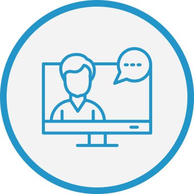 Video Konferans Satırı Mavi Çember