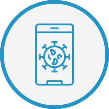 Virüs Çizgisi Mavi Çember