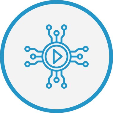 Medya Vektör Çizgisi Mavi Çember